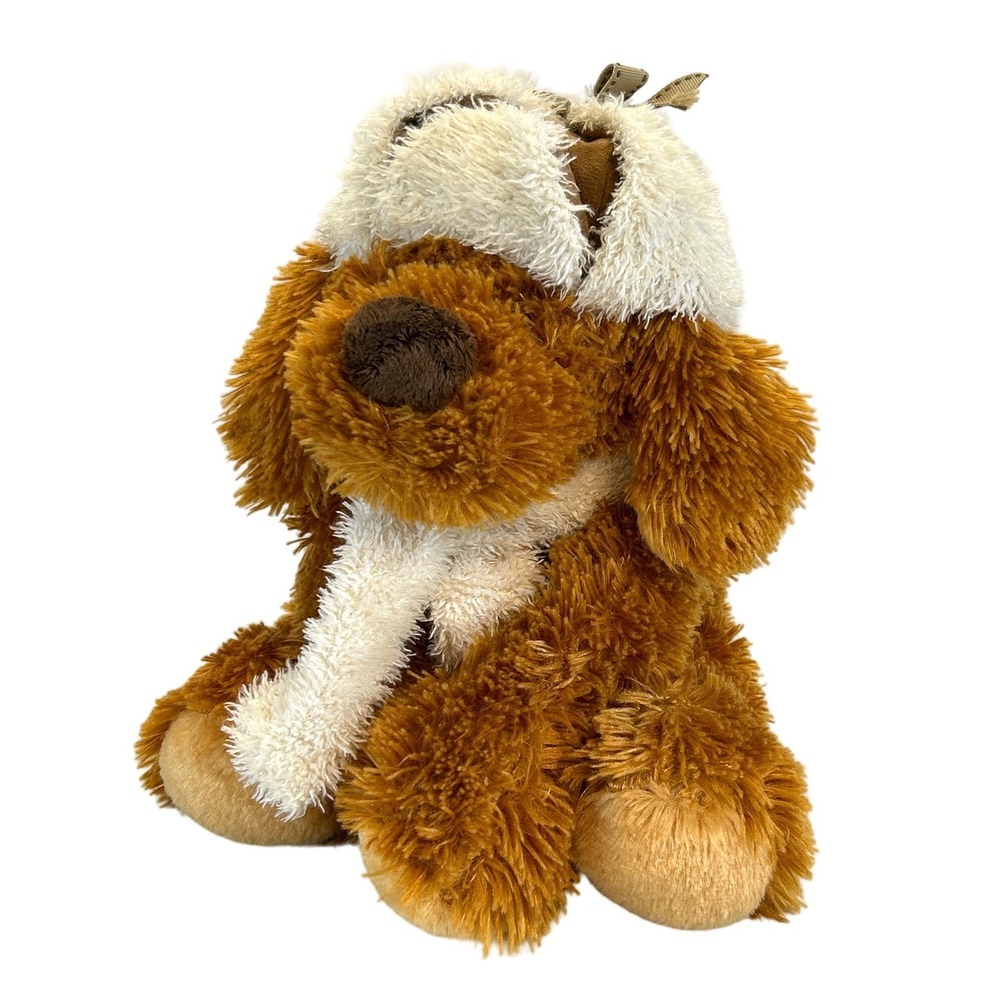 HugFun Stuffed Animal Plush Dog‎ Puppy Graham Bomber Hat Scarf